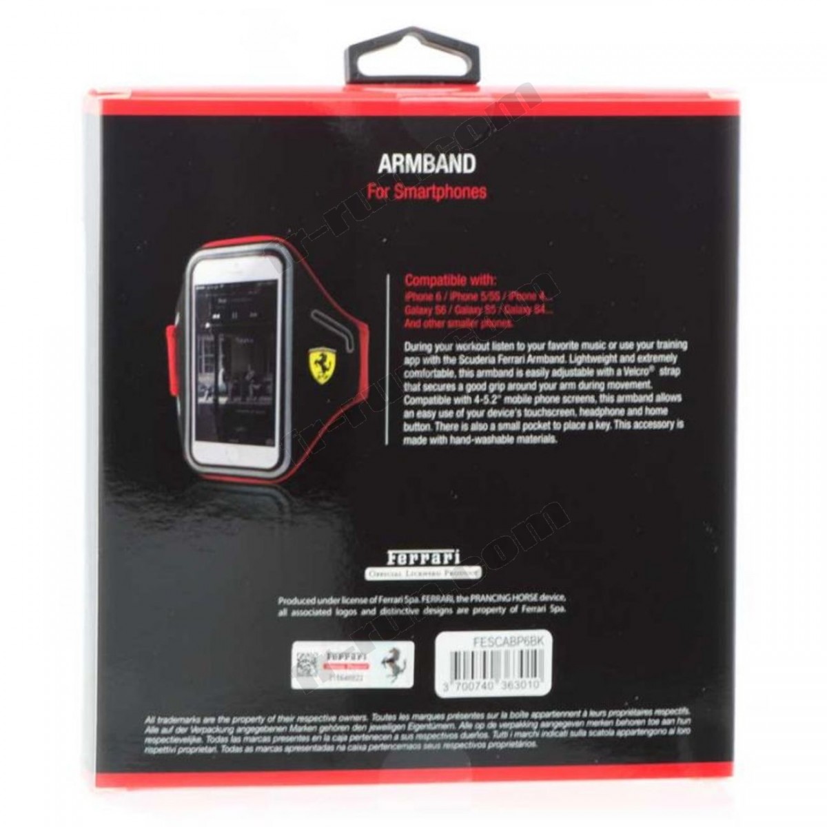 Ferrari/Course à pied FERRARI Brassard sport Ferrari noir rouge pour iPhone 6S ◇◇◇ Pas Cher Du Tout - -4