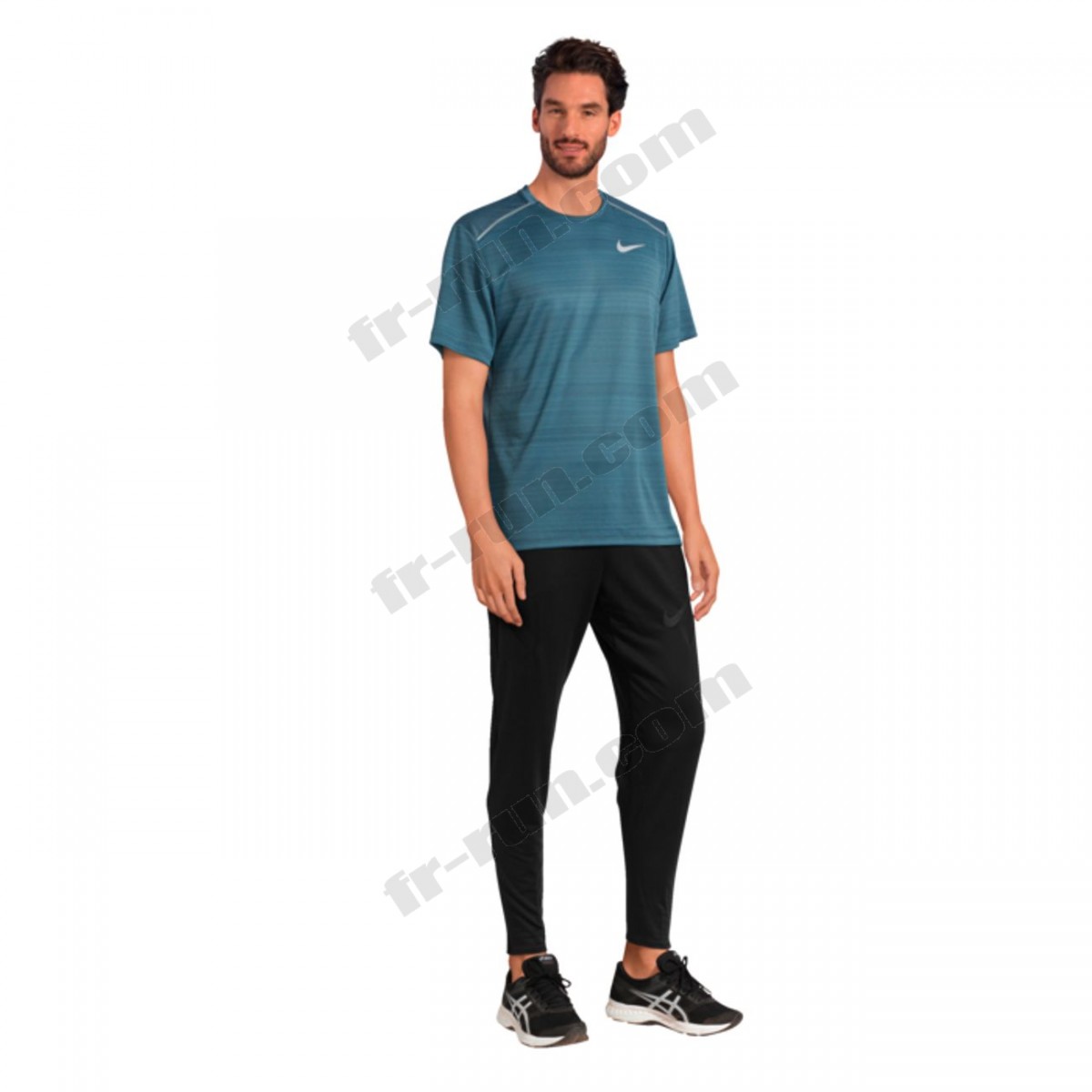 Nike/TEE SHIRT running homme NIKE NK DRY MILER TOP SS, GRIS √ Nouveau style √ Soldes - -1