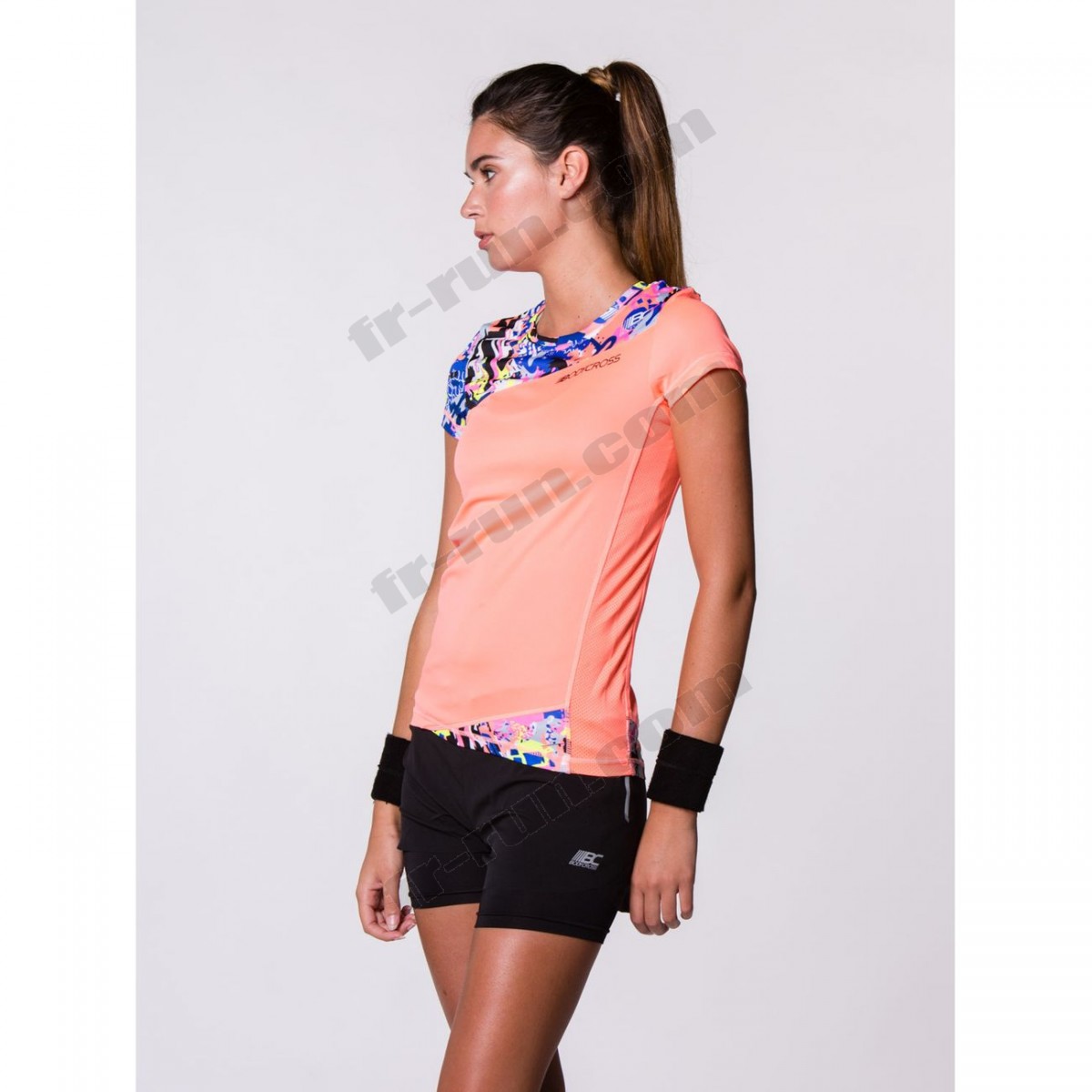 Bodycross/Course à pied femme BODYCROSS T-shirt Running Lora Neon Corail ◇◇◇ Pas Cher Du Tout - -2