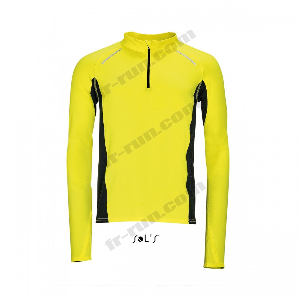 Sol S/running adulte SOL S t-shirt running manches longues - Homme - 01416 - jaune fluo √ Nouveau style √ Soldes - -1