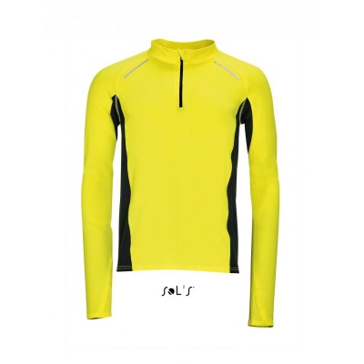 Sol S/running adulte SOL S t-shirt running manches longues - Homme - 01416 - jaune fluo √ Nouveau style √ Soldes